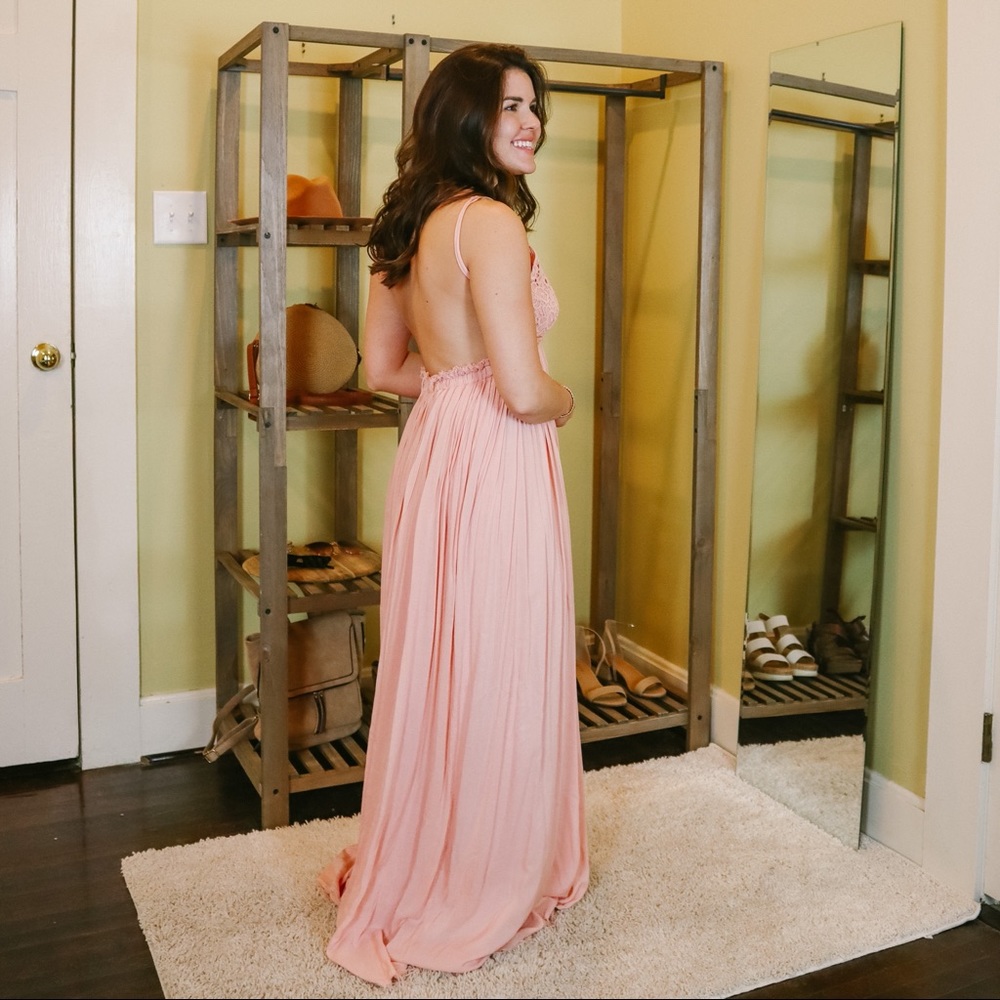 Wishlist Pink Open Back Maxi Dress Small